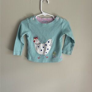 Joules Kids' Teal Chicken Long Sleeve Top